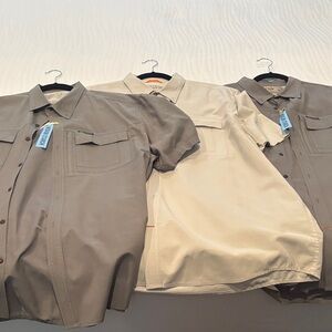 Field & Stream Men's Casual Button Down Shirts - Gray and Cream